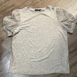 Women's Puff Sleeve Knit Top - Cream